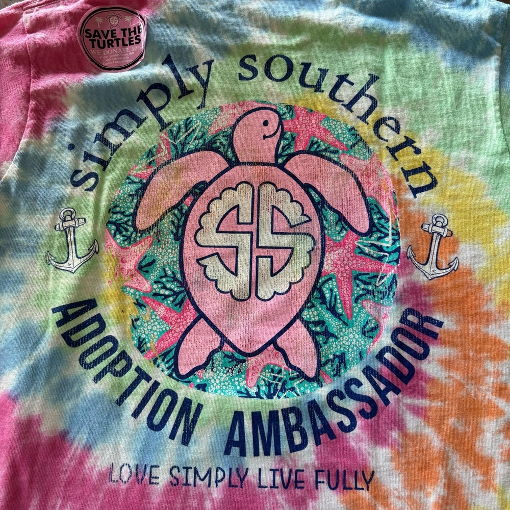 Simply Southern S long sleeve turtle tie dye top - Picture 10 of 13